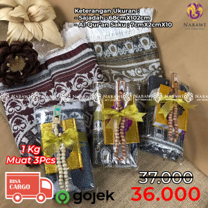 Paket Souvenir 3in1 Sajadah Tasbih Al Quran Saku Oleh Oleh Haji Umroh Tasyakuran Tahlilan