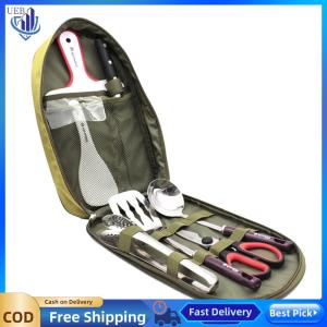 [Ueb Wholesale Center] 8pcs Camping Cookware Utensils Travel Set Stainless Steel Camping Cooking Utensils Set Camping Cooking Set Camping Accessories