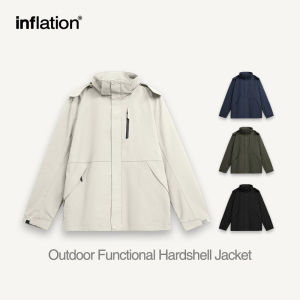 INFLATION brand Mens Youth Tourism Mountaineering Outdoor Functional Sprint Shirt 2024 Spring Solid Color Simple Loose High Neck Zipper Jacket Coat