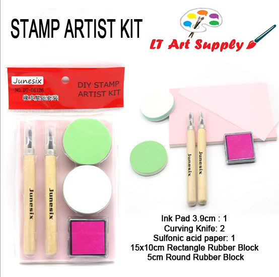 6 Pieces/set DIY Rubber Stamp Carving Block Kit with Cutter Art Chisels  Tools