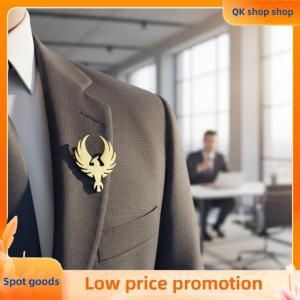 ✨QK shop✨ Phoenix Brooch Pin Gold Color Stainless Steel Animal Badge for Suit Collar Stylish Accessory Gift for Ceremony