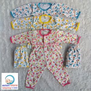 Setelan Piyama Bayi Perempuan Baju Tidur Anak Cewek Lengan Panjang Usia 3-18 Bulan Motif Angsa