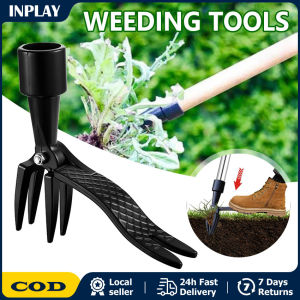 Weeding Head Replacement Metal Long Handle Stand Up Puller Head Gardening Digging Weeder Head Removal Accessory Handle Tool Stand Up Weed Puller Claw Tool Aluminum Alloy Weeding Head Replacement Garden Foot Pedal Digging Grass Shovel Root Remover