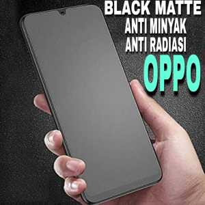 TEMPERED GLASS KACA BLACK MATTE OPPO / A15 / A15s / PELINDUNG LAYAR HP OPPO /  FULL LAYAR