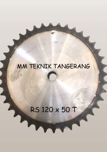 Sprocket RS 120 x 50 T Gear Rantai Single Gir gigi Z 50T RS120 -1 120Z50 120X50T 120-1 tipe B