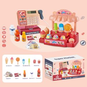 Simulation Supermarket Cash Register Toy Children Play House ToysConvenience Store Cashier Electric Pretend Play Kid Gifts2026
