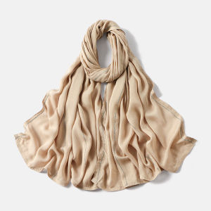 Middle East Hot-Selling New Rhinestone Chiffon Lazy Long Scarf Versatile Thin Breathable Casual Headscarf Solid Color Fashion Shawl