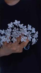 Princess Zircon Wedding Tiaras Crystal Bridal Headband Evening Leaves Design Bridal Hair Accessory for Brides