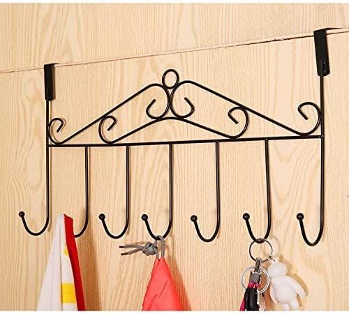 LCY Door Hanger,Over The Door Hooks,7 Hooks Over The Door Towel Rack, Metal  Over The Door Hanger, Overdoor Hanging Storage Organizer for Hat, Coat,