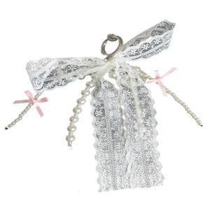 Hợp thời trang điện thoại trang trí ren tôn tạo thiết kế cho mua sắm đi lại hạt ren Bowknot Keychain Ba lô mặt dây chuyền