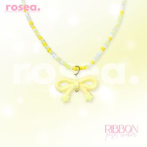 Ribbon Pastel Pendant Beaded Necklace Cute Aesthetic Fashion Jewelry Fashion Kids Acrylic