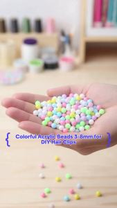 Solid No Hole Acrylic Round Beads 3/4/5/6/8mm Colorful Resin Loose Beads DIY Jewelry Handcraft Wedding Slime Filler Decor Accessories