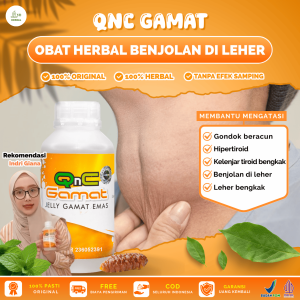 QNC Jelly Gamat Untuk Gondok Benjolan di Leher Kelenjar Tiroid Bengkak Kelebihan Hormon Tiroid dan Hipertiroid BPOM dan Halal MUI