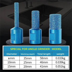 Combo 3 Mũi Mài Góc Chậu Lavabo Đá Hoa Cương Granit Marble Cốt M10 Gắn Máy Cầm Tay Nhiều Kích Thước rất tiện cho thợ đá
