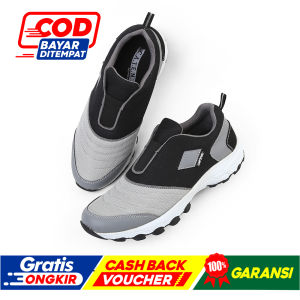 Catenzo - AT 111 Sepatu Slip On Casual Pria Abu-Abu