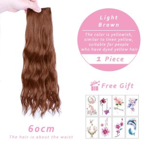 25/35/50/60CM Wig Piece Female Curly Hair Fluffy Pad Hair Piece One-Piece Top Replacement Pad Hair Root Device Patch Hair Extension Piece