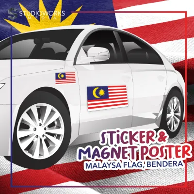 Sticker Magnet Poster Malaysia Flag Bendera Merdeka