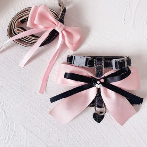 DY Yêu Thương Ins Pet quần áo cho chó và mèo cospaly Dresses với logo phim hoạt hình nơ hồng thanh lịch tràn đầy năng lượng trang phục Vải mượt