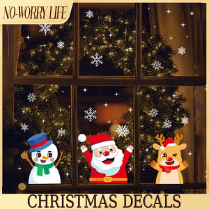 Christmas Window Stickers Santa Claus Snowflake DIY Wall Decal Christmas Decorations For Home Ornaments Gift 2025
