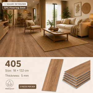 REAIM SPC Click Lock Flooring 5mm Waterproof Wood Grain Vinyl Plank Floor Tiles No Glue DIY Installation 18x122cm 5pcs/Box for Living Room Kitchen Bedroom
