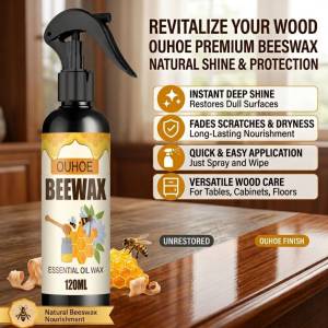 OUHOE Furniture Polishing Beeswax Spray Stain Remover Furniture Care Oil Wax Wood Seasoning Beewax Spray Household Tables Chairs Protective Accessory