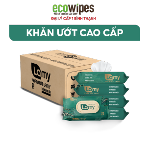 KHO BÌNH THẠNH_Thùng 20 gói khăn ướt Lamy không cồn không parabens cao cấp dành cho em bé gói 20 tờ