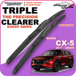 🚗Samurai Wiper🔥Mazda CX-5 2017-Above Silicone Wiper Water Repelling💦FRONT PAIR (2PCS) CUSTOMIZE