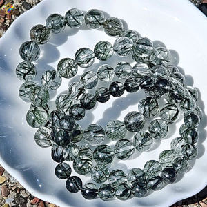 Collection Grade Devilish Career Wealth Green Tourmaline Rutilated Quartz Bracelet