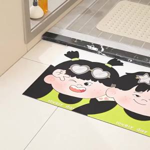 【2 pcs】Bath mats Bathroom diatom mud cartoon cute absorbent floor mat household bathroom bedroom dirt resistant and non slip bathroom floor mat