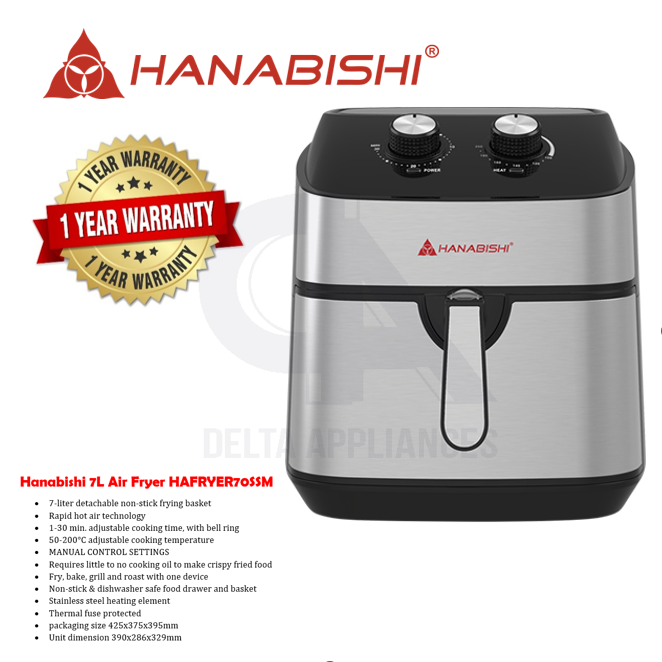 Hanabishi HAFRYER 70SSM Air Fryer 7L Lazada PH