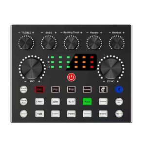 การ์ดเสียง V8S รุ่นที่2 เวอร์ชันอัปเกรดใหม่ Audio Stereo Headset Microphone Webcast Streamer Live Sound Card -(Bluetooth) V8S New Version อินเทอร์เฟซเสียงมิกเซอร์ DJ การ์ดเสียง V8S อุปกรณ์พอดคาสต์ การ์ดเสียง V8S