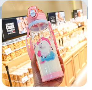 Ready Stock- 700ML Kids Cute Colorful Bottle with Straw and Handle & Strap BPA Free Drinking Bottle Water Bottle -SHK25 ✅✅✅✅✅✅**** PRINTING CUSTOM LOGO AVAILABLE *****✅✅✅✅✅✅