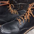 Xrider Safety Boots Moc toe redwing full black Cow Leather. 