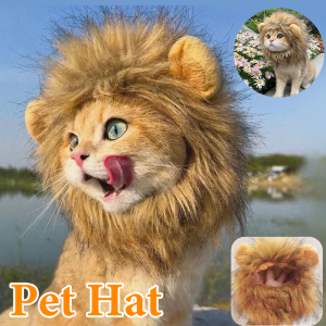 Pet Hat Cute Lion Mane Wig Hat Dog Cat Pet Decor Lion Hair Cap Pet Cosplay Halloween Party Festival Costume
