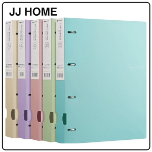 【JJ HOME】 A4 Macaron 4-Ring Loose-Leaf File | Document Storage Binder
