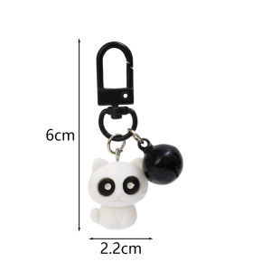 2PCS Cartoon Plush Long Tail Cat Keychain Cute Soft Stuffed Cat Doll Backpack Pendant Kawaii Furry Doll Car Keyring DIY Bag Decorative