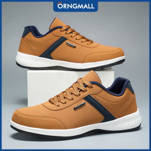 [Comfortable] ORNGMALL Mens Casual Sneakers Slassic British Style Low-Top Lace-up Shoes - Simple Design Solid Colors and Geometric Patterns Faux-Leather Upper Fabric Lining EVA Sole Suitable for Daily and Outdoor Use