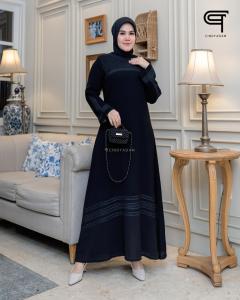 GAMIS ABAYA HITAM BORDIR MEWAH / GAMIS HITAM BORDIR / GAMIS ABAYA TERBARU