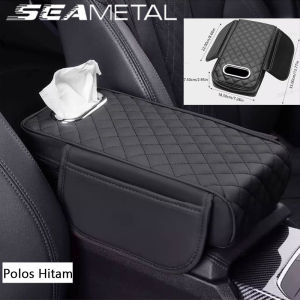 Cover Armrest Mobil Premium SEAMETAL Multifungsi Tempat Tisu & Gelas Bahan PU Leather Anti Slip