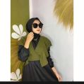 Outer kekinian ootd hijab crop top yura korea  rufly polos cringkle airflow viral. 