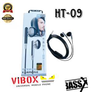 Vibox Headset Mega Bass Stereo Earbuds transparant line hires audio Universal for Android Smartphone