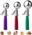 Ice Cream Scoop, Ice Cream Scooper Set Include Different Sizes, Heavy Duty Ice Cream Scoop with Trigger, Polishing Stainless Steel 18/8 Cookie Scoops for B. 