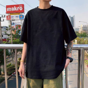 แขนสั้นผ้าฝ้ายแท้ t ทีเชิ้ตผู้ชายขนาดใหญ่ T ผู้ผลิตเสื้อยืดคอกลมขนาดใหญ่สไตล์ฮ่องกงที่ทันสมัย ขายส่งเสื้อพื้นฐานที่มีการพิมพ์