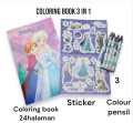 COLORING BOOK 3IN1 STIKER DISNEY BUKU MEWARNAI MENGGUNAKAN PENSIL WARNA. 