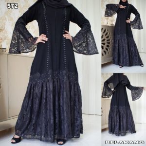 Baju Muslim Abaya Bordir Gamis Maxi Dress Arab Saudi Bordir Zephy Turki Umroh Dubai Turkey India 572