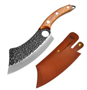 READY STOCK🌶️Multi-purpose sharp knife forged hammer-patterned kitchen knife split finger alatan dapur pisau dapur