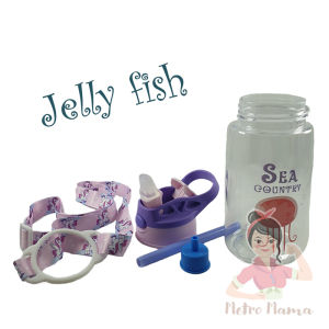 Botol Minum Anak Sedotan Motif Lucu Tali Lanyard BPA Free 480ml
