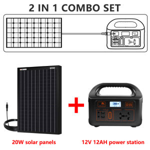 NSS 3IN1 Solar Power Station Set Outdoor Large Capacity Portable Generator and Solar Panel and Solar Battery For Self-driving Tourist Bus Camping Homestall Backup Generator Home Emergency Power Supply Adventure Notebook Charging Treasure