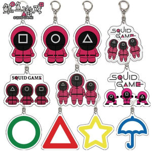 Móc Khóa Trò Chơi Mực Móc Khóa Tròn Sáu Mặt Bằng Acrylic Móc Khóa Người Lính Hóa Trang Keychain Keychain Keychain Keychain Keychain Lee Jung Jae Cùng Phong Cách Móc Khóa Nhân Vật Trò Chơi Mực Quà Tặng