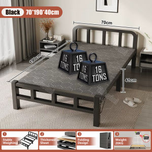 Compact Metal Frame Folding Bed 70/90/120CM Portable Single/Double Bed High-Density Foam Mattress Office Lunch Break Bed